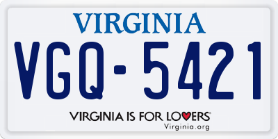 VA license plate VGQ5421
