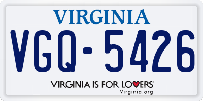 VA license plate VGQ5426