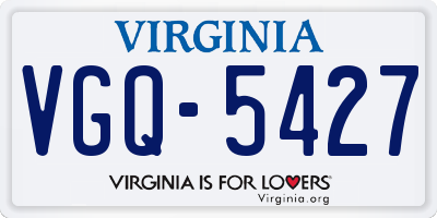 VA license plate VGQ5427
