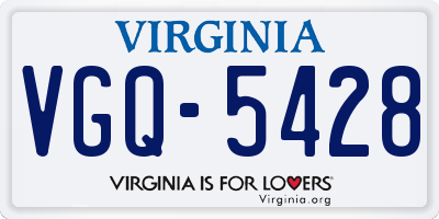 VA license plate VGQ5428