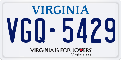 VA license plate VGQ5429