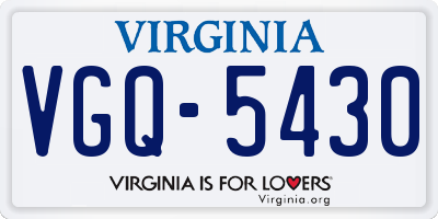 VA license plate VGQ5430