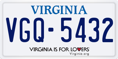 VA license plate VGQ5432