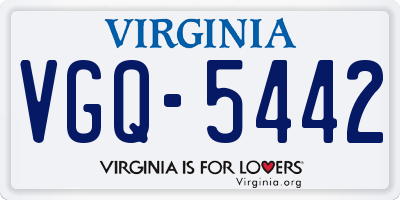 VA license plate VGQ5442