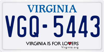 VA license plate VGQ5443