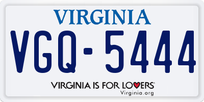 VA license plate VGQ5444
