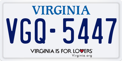 VA license plate VGQ5447
