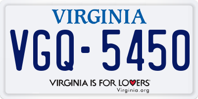 VA license plate VGQ5450