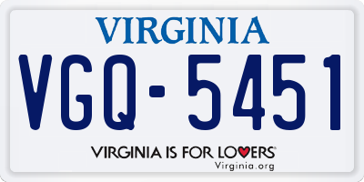 VA license plate VGQ5451
