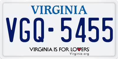 VA license plate VGQ5455
