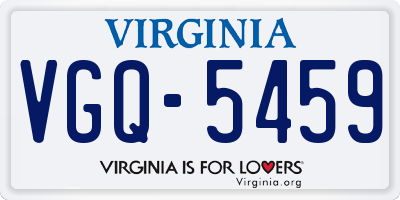 VA license plate VGQ5459