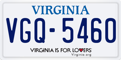 VA license plate VGQ5460