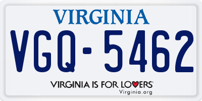 VA license plate VGQ5462