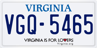 VA license plate VGQ5465