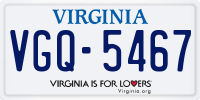VA license plate VGQ5467