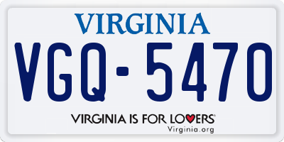 VA license plate VGQ5470
