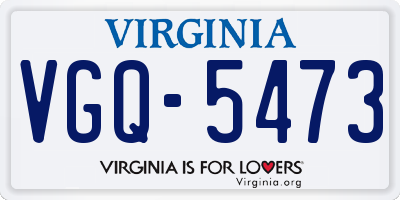 VA license plate VGQ5473