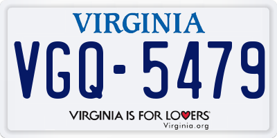 VA license plate VGQ5479
