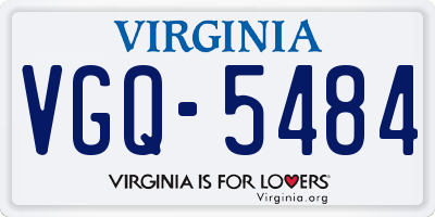 VA license plate VGQ5484