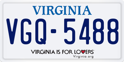 VA license plate VGQ5488