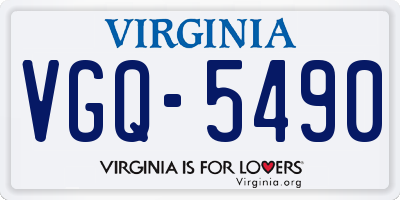 VA license plate VGQ5490