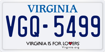 VA license plate VGQ5499