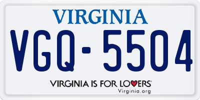 VA license plate VGQ5504
