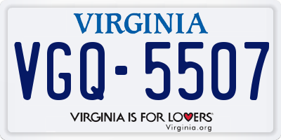 VA license plate VGQ5507