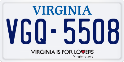 VA license plate VGQ5508