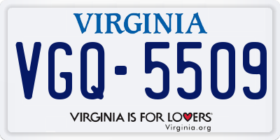 VA license plate VGQ5509