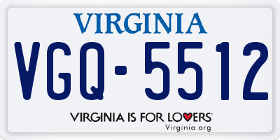 VA license plate VGQ5512