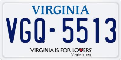 VA license plate VGQ5513