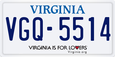 VA license plate VGQ5514