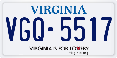 VA license plate VGQ5517