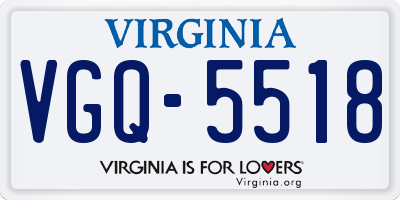 VA license plate VGQ5518