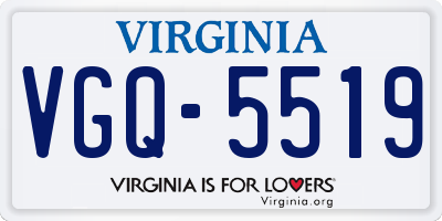 VA license plate VGQ5519