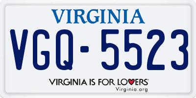VA license plate VGQ5523