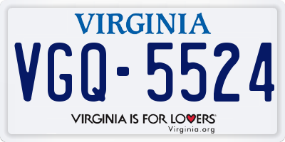 VA license plate VGQ5524