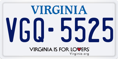 VA license plate VGQ5525