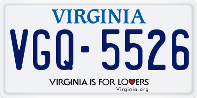 VA license plate VGQ5526