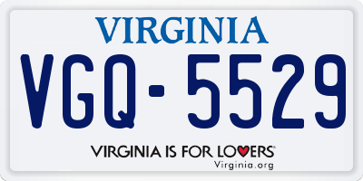 VA license plate VGQ5529