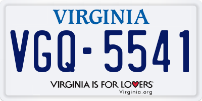 VA license plate VGQ5541