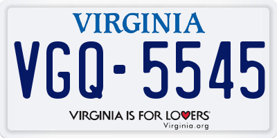 VA license plate VGQ5545