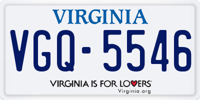 VA license plate VGQ5546
