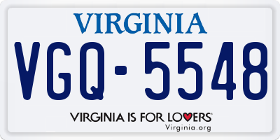 VA license plate VGQ5548