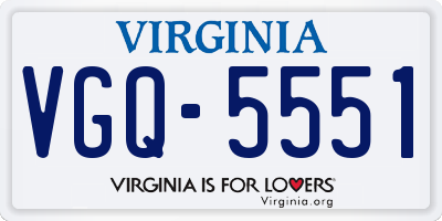 VA license plate VGQ5551