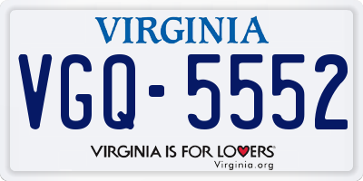 VA license plate VGQ5552