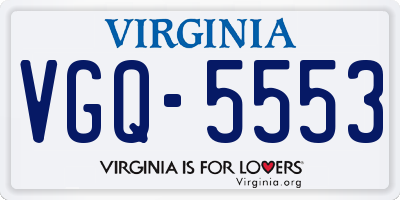 VA license plate VGQ5553