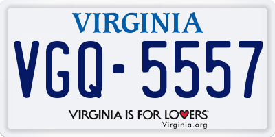 VA license plate VGQ5557