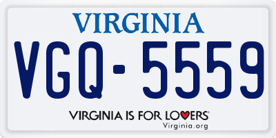 VA license plate VGQ5559